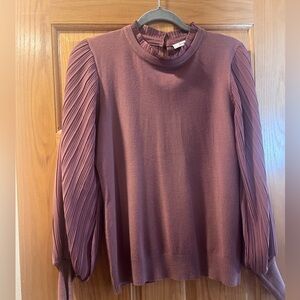 Sioni Dusty Rose Pleated Sweater
